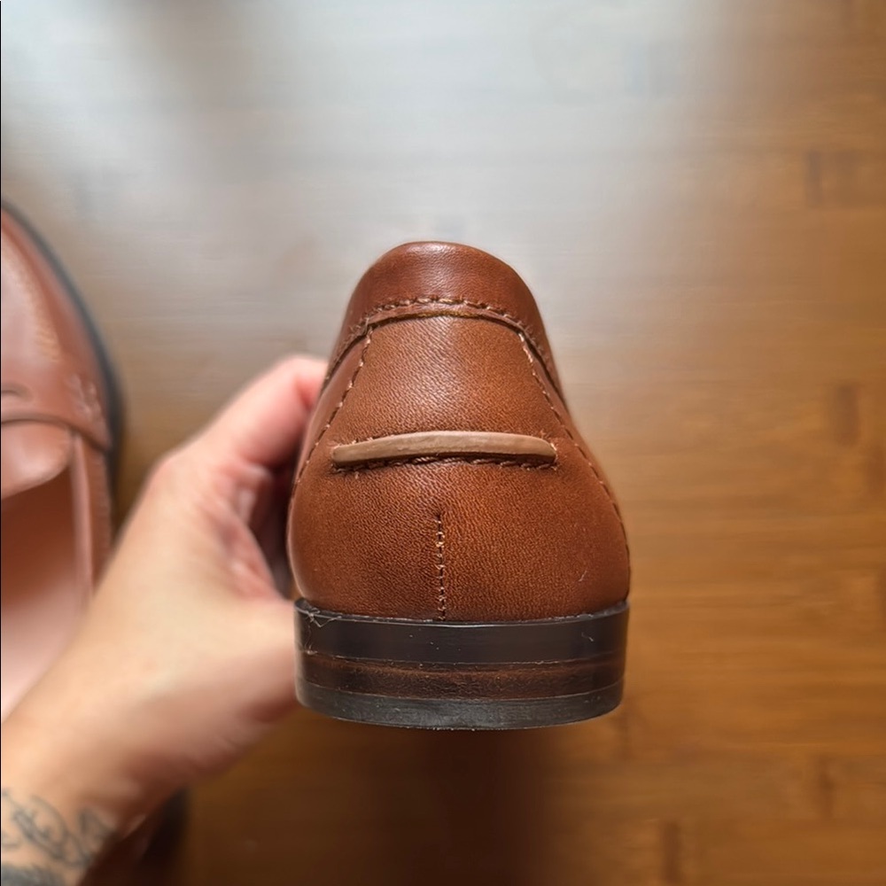 J. Crew Chestnut Brown Leather Penny Loafers - Picture 3 of 5